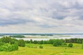 Braslav lakes view from the mountain Royalty Free Stock Photo