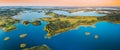 Braslaw Or Braslau, Vitebsk Voblast, Belarus. Aerial View Of Nedrava Lake And Green Forest Landscape In Sunny Summer Royalty Free Stock Photo