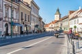 Brasov city hall clock tower located in the old town Council Square Royalty Free Stock Photo