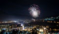 Brasov city panoramic view by night Royalty Free Stock Photo