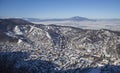 Brasov city in winter landscape. Royalty Free Stock Photo