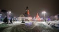 Brasov Council House night view decorated for Christmas Royalty Free Stock Photo
