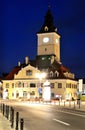 Brasov Council Square, night view in Romania