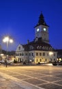 Brasov Council Square, night view in Romania
