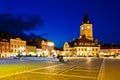 Brasov Council Square at twilight