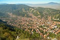 Brasov Old City and Schei district. Autumn view from above Tampa Mountain. Royalty Free Stock Photo