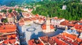 Brasov, Romania. Aerial view of historic city in Transylvania, Eastern Europe landmark Royalty Free Stock Photo