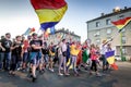 Brasov, Romania. Romanians protest against the gover