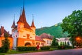 Brasov, Romania. Catherine`s Gate, medieval city walls, Transylvania travel landmark Royalty Free Stock Photo