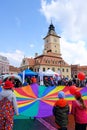 Brasov, Romania - Children fun activities in Council Square Royalty Free Stock Photo