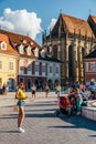 In Brasov Council Square Piata Sfatului Are Located The Council House, The Old Town And The Black Church Royalty Free Stock Photo