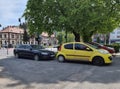 Brasov, Romania, May 8th 2022 - Cars abandoned on pavement