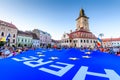 Brasov, Romania. Romanians from abroad protest against the government and the corruption of left-wing party.