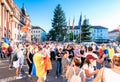 Brasov, Romania. Romanians from abroad protest against the government and the corruption of left-wing party.