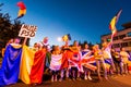 Brasov, Romania. Romanians protest against the gover