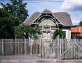 Brasov, Romania - 05/25/2019: small vintage house near the mountain