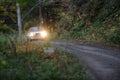 Brasov / Romania - 10/19/2019: Tess Rally 48 - Historic cars -Ford on PS8 - Glejerie Royalty Free Stock Photo