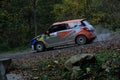 Brasov / Romania - 10/19/2019: Tess Rally 48 - Suzuki CUP - Bogdan TalaÃâ¢man and his Suzuki Swift Sport on PS8 - Glejerie Royalty Free Stock Photo