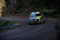 Brasov / Romania - 10/19/2019: Tess Rally 48 - Suzuki CUP - Bogdan Vrabie and his Suzuki Swift Sport on PS8 - Glejerie Royalty Free Stock Photo