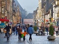 Busy street in city center Brasov, Romania