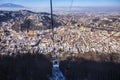 Brasov rooftops in winter from Mountain Tampa