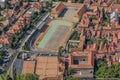 Brasov town, aerial view in summer season