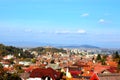 Roofs of the houses and Landscape of the city Brasov, Transylvania, Romania