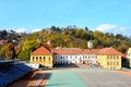 Sport highschool. Landscape of the city Brasov, Transylvania, Romania