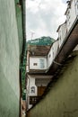 Narrow medieval street in the European city of Brasov, Romania Royalty Free Stock Photo