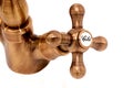 Brass Antique cold tap handle Royalty Free Stock Photo