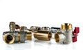 Brass ball valves and various brass and stainless steel sanitary fittings