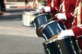 Brass band drum player Royalty Free Stock Photo