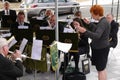 Brass Band at the Leeds Liverpool Canal Festival at Burnley Lancashire