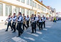 Brass Band Marching in a Street Parade Royalty Free Stock Photo