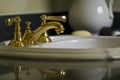 Brass Bathroom Faucet Royalty Free Stock Photo