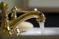 Brass Bathroom Faucet Royalty Free Stock Photo