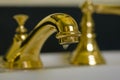 Brass bathroom faucet v3 Royalty Free Stock Photo