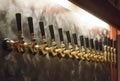 Brass beer Bar taps Royalty Free Stock Photo