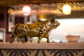 Brass bull ornament Royalty Free Stock Photo