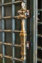 Brass church door handle Royalty Free Stock Photo