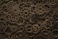 Brass cog wheels, steampunk background Royalty Free Stock Photo