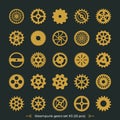 Vector cogwheels on dark green background Steampunk gears set victorian era illustration design elements great for laser Royalty Free Stock Photo