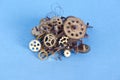 Brass cooper bronze metal scrap clock mechanism gears for recycling