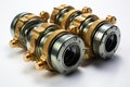 Brass Couplings on white background