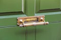 Brass door knocker letter box Royalty Free Stock Photo