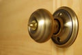 Brass doorknob close-up