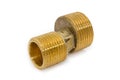 Brass eccentric connector of the wall mixer tap closeup Royalty Free Stock Photo
