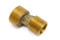 Brass eccentric connector of the wall mixer tap closeup Royalty Free Stock Photo