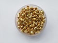 Brass eyelets Royalty Free Stock Photo