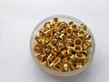 Brass eyelets Royalty Free Stock Photo